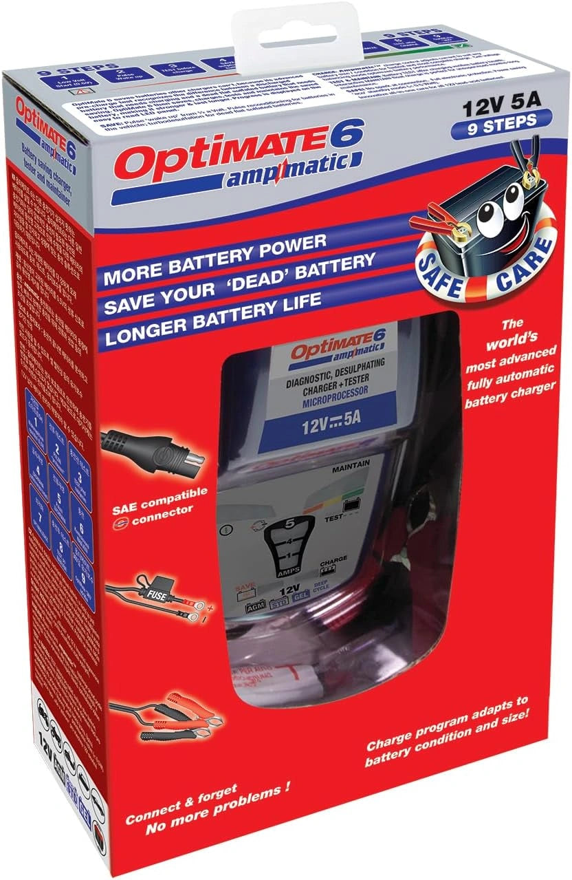 Optimate 6 AmpMatic Chargeur de Batterie Automatique Intelligent 12 V pour Moto et Voiture