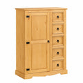 Buffet de Salle à Manger en Bois Massif avec Porte et Tiroirs
