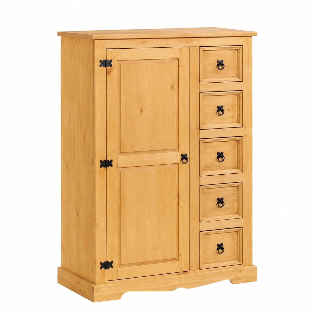 Buffet de Salle à Manger en Bois Massif avec Porte et Tiroirs