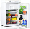 Smad Frigo Trimixte 12 V 220 V Gaz, Blanc, 100 L, Frigo Gaz avec Congélateur, Mobile-home, Réfrigérateur Silencieux pour Camping, Maison, Caravane