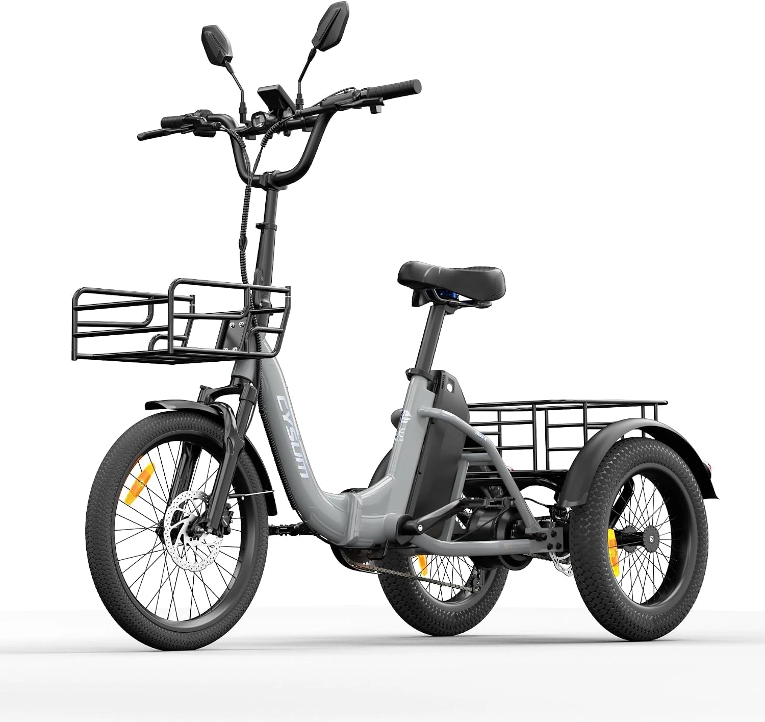 cysum AG1 Pro Tricycle électrique pour Adultes, vélo électrique Pliable 16'', Batterie 48 V 20 Ah, Vitesse maximale de 25 km/h et autonomie de 80 km