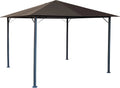 QUICK STAR Pavillon Tonnelle de Jardin en métal Brun Gris 3 x 3 m, 263 cm, 50 mm, 14 mm