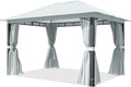 TOOLPORT Pavillon de Jardin 3x4 m, Toile de Toit 220 g/m² Gris, poteaux alu