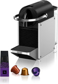 Nespresso De'Longhi Machine à Café Pixie argenté, 19 Bars, EN127.S, Design Compact, Expresso et Lungo, Arrêt Automatique