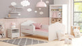 KOBI Lit Enfant FALA Blanc, 140x70 cm, avec Un Matelas et Un Cadre, Meuble la Chambre Bebe, Lit Simple avec Barriere