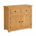 Buffet en bois massif laqué avec portes et tiroirs, meuble de rangement bas style campagnard