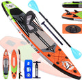 Stand up Paddle Gonflable Planches gonflables, Accessoires complets (Rouge), 330 x 76 x 15 cm, jusqu'à 150 kg, 3 Ailes, siège Kayak, Support GO-Pro