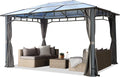 TOOLPORT Tonnelle de Jardin 3x4 m Structure en Aluminium Toit Polycarbonate épaisseur env. 8 mm pavillon de Jardin Gris