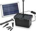 Esotec 100901 Kit complet de filtre solaire professionnel débit 650 l h avec panneau solaire de 12 W fonction de Jeu d'eau décoratif et pompe