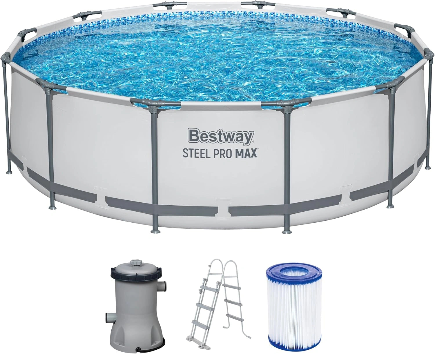 BESTWAY Piscine hors sol ronde Steel Pro Max 366 x 100 cm, pompe, 2006 l, 1817 l