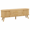 Meuble TV Scandinave avec Portes Coulissantes et Tiroirs