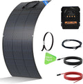 ECO-WORTHY Kit Panneau Solaire Souple 200 W hors réseau, Régulateur de Charge MPPT 20 A avec Câble Solaire pour Caravane, Camping-car