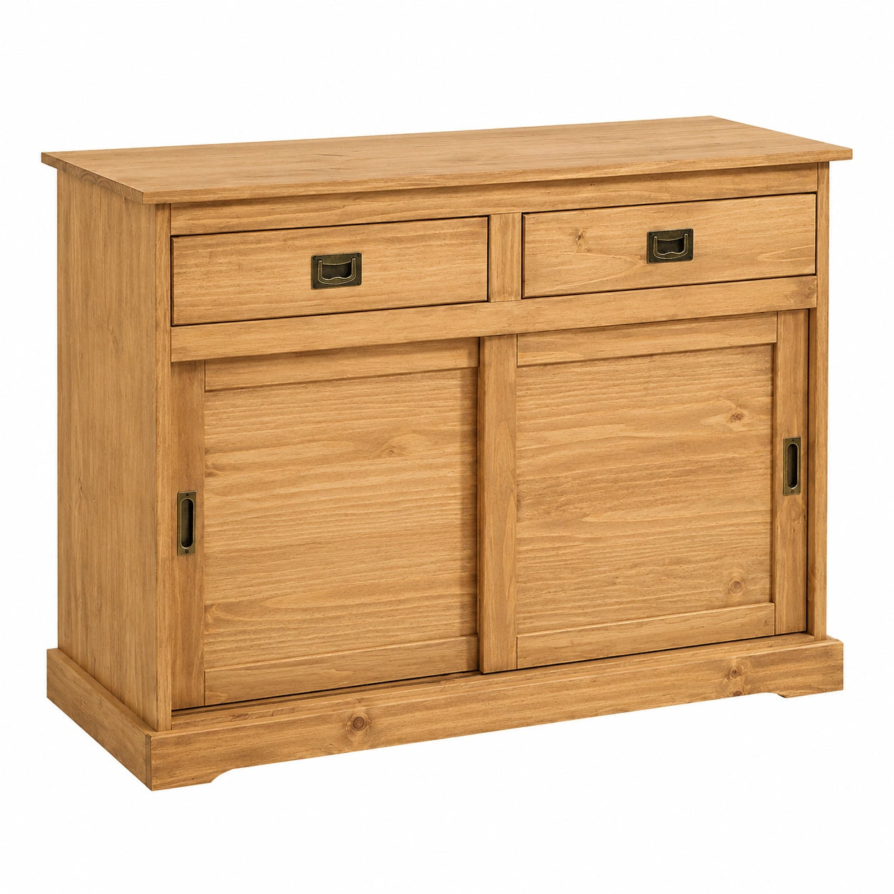 Buffet en bois massif avec tiroirs et portes coulissantes