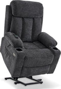 Fauteuil inclinable M MCombo avec Aide à la Position Debout et Fonction d'Inclinaison 7190, USB (Tissu Gris foncé), Chaise TV réglable électriquement