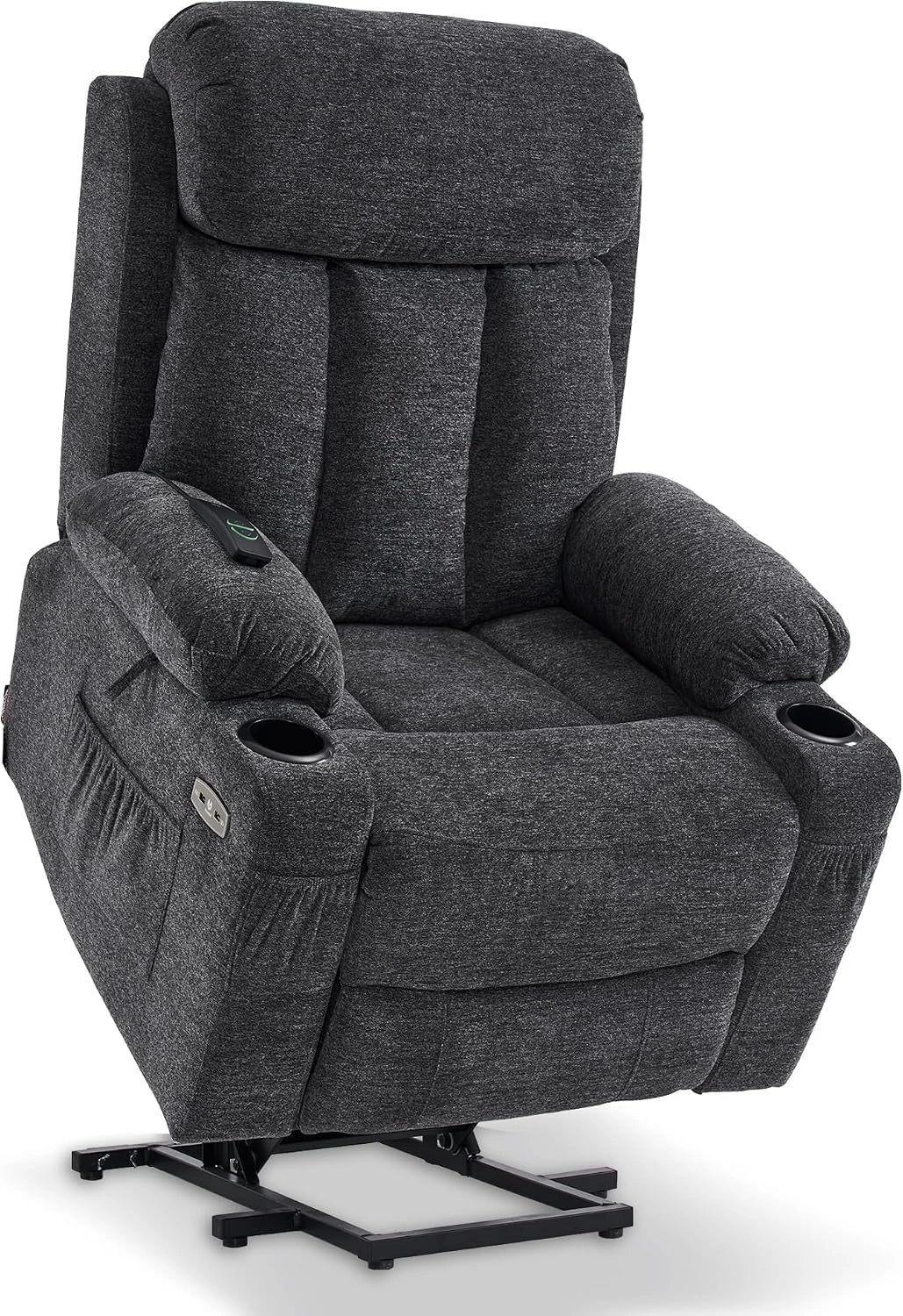 Fauteuil inclinable M MCombo avec Aide à la Position Debout et Fonction d'Inclinaison 7190, USB (Tissu Gris foncé), Chaise TV réglable électriquement
