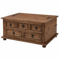 Table basse rectangulaire en bois avec rangement et tiroirs