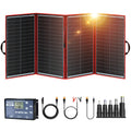 DOKIO 300 W Panneau Solaire Pliable Portable Kit, avec 2 ports USB, batterie, 8 mm, 4 mm