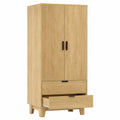 Armoire de Chambre Moderne avec Tiroirs et Barre de Suspension