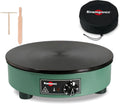 KRAMPOUZ Kit de Crêpière Électrique BILLIG et Housse - Plaque en Fonte Usinée Diamètre 40 cm - 220-240 Volts et 3000 Watts - Véritable Crêpière