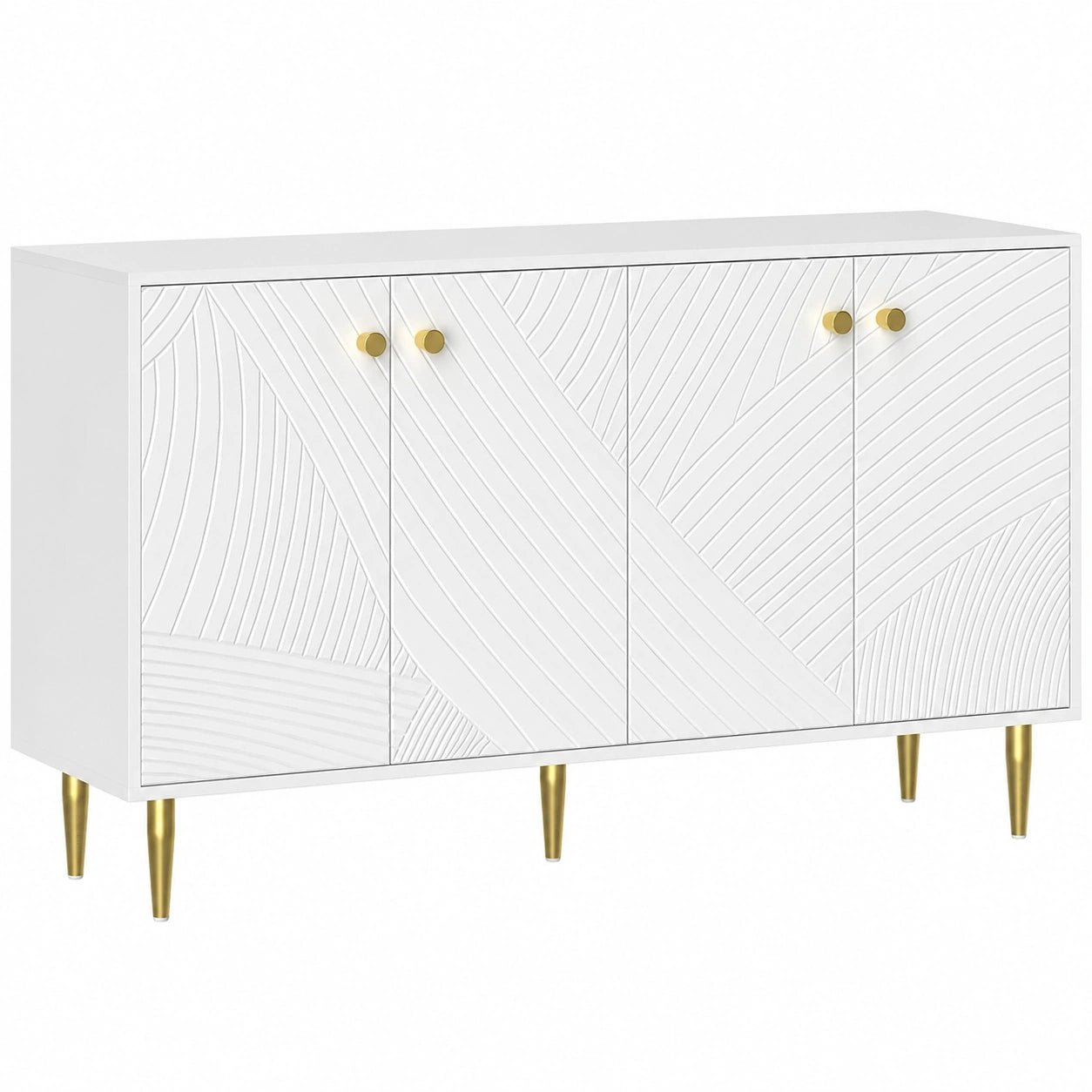 Buffet Moderne avec Étagères Ajustables et Placards pour Intérieur