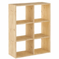 Étagère modulaire en bois massif 6 cubes