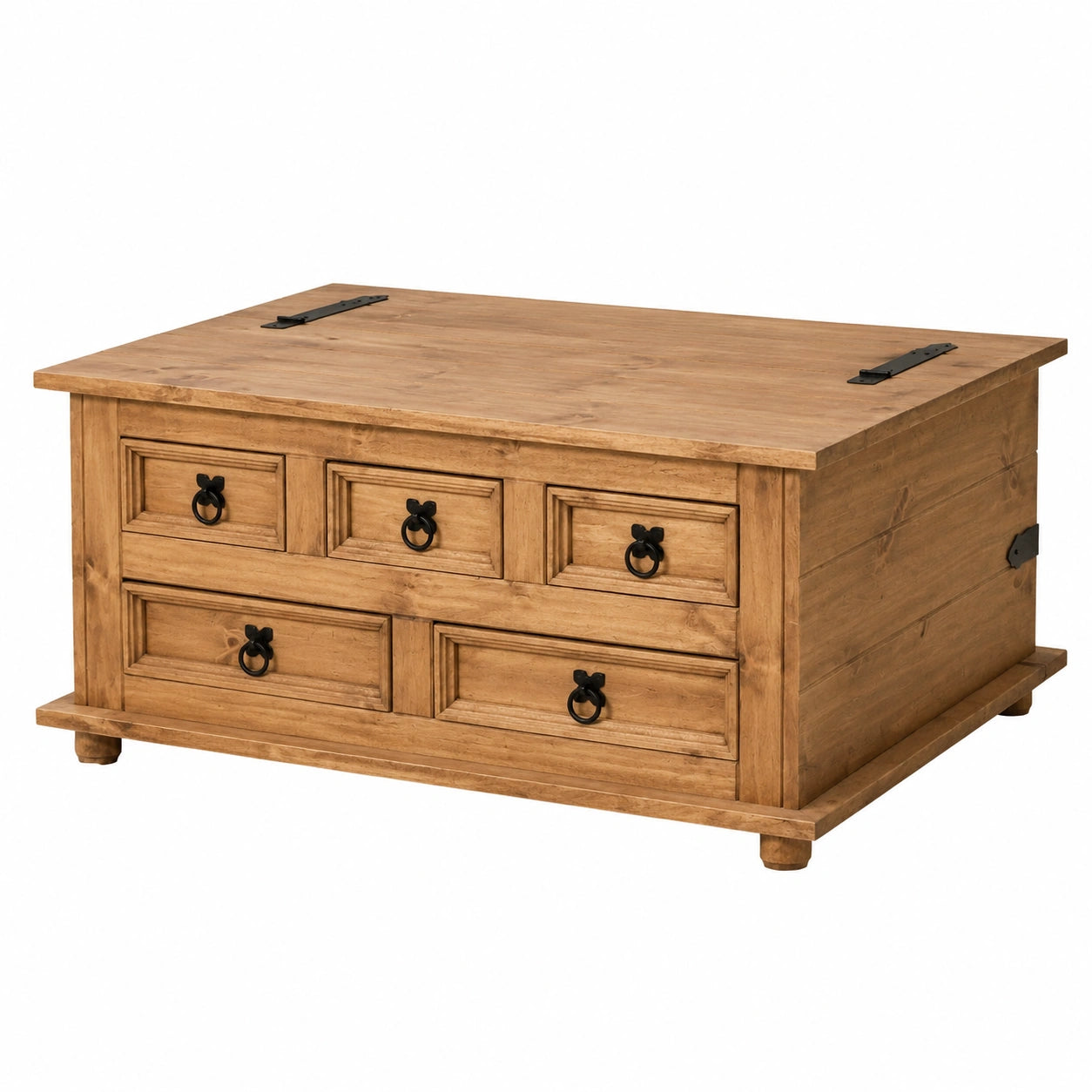 Table basse rectangulaire en bois avec rangement et tiroirs
